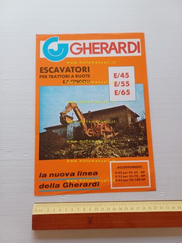 Gherardi escavatori E45-55-65 per trattori 1977 depliant originale