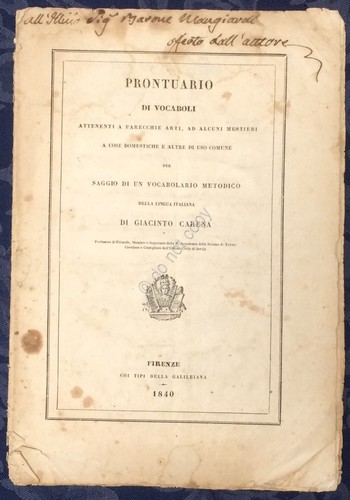 Giacinto Carena - Prontuario di Vocaboli - Arti e Mestieri …