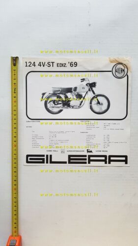 Gilera 124 4V ST 1969 depliant originale ITALIANO brochure
