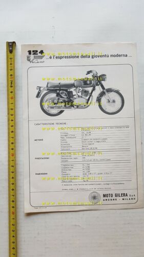 Gilera 124 5V Lusso anni 60 depliant italiano moto originale