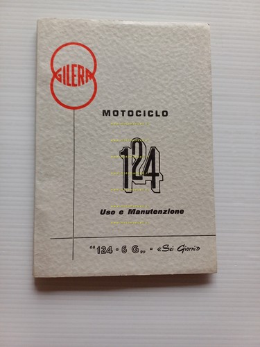 Gilera 124 6 Giorni 1962 manuale uso manutenzione libretto istruzioni …