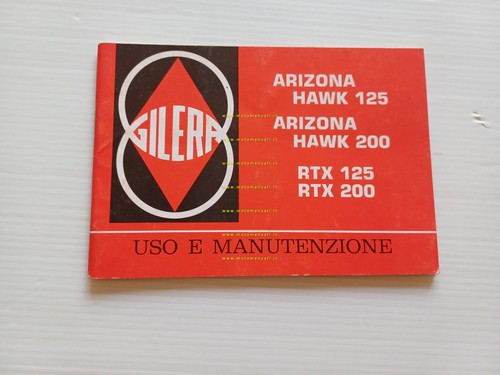 Gilera 125-200 Arizona Hawk-RTX 1986 manuale uso manutenzione libretto originale