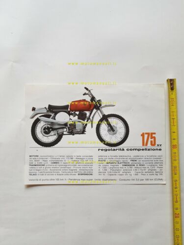 Gilera 175 Regolarità Competizione 1970 depliant originale brochure