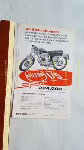 Gilera 175 Sport 1959 depliant originale italiano moto