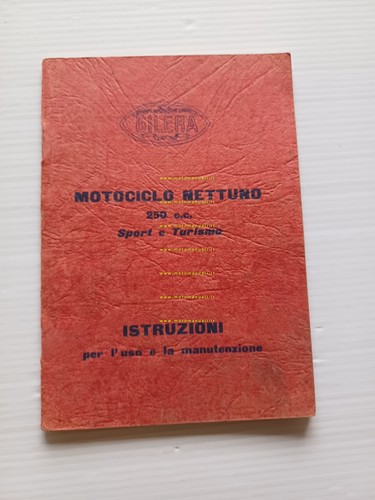 Gilera 250 Nettuno Sport - Turismo 1949 manuale uso manutenzione …