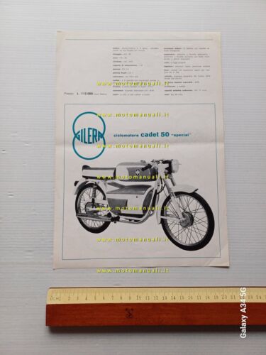 Gilera Cadet 50 Special Turismo ciclomotore depliant originale epoca brochure