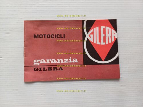 Gilera libretto tessera garanzia tutti modelli 1986 originale NUOVO
