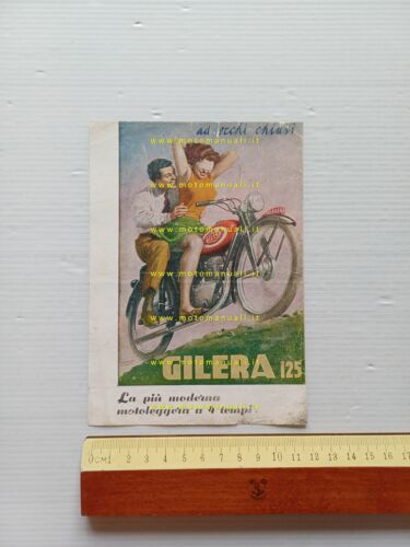 Gilera motoleggera 125 1948 depliant Boccasile italiano originale