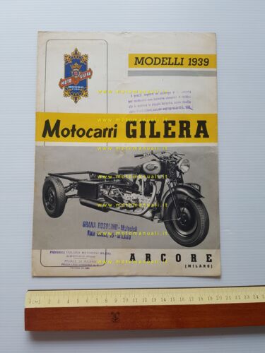 Gilera produzione motocarri 1939 depliant originale anteguerra italiano