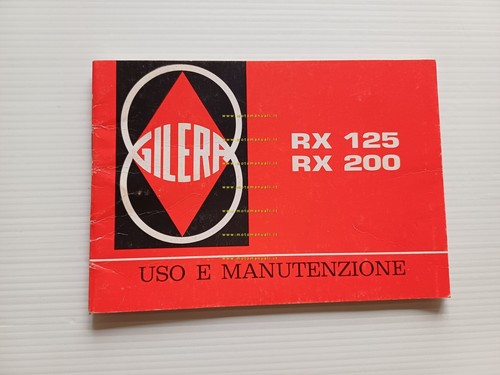 Gilera RX 125-RX 200 1985 manuale uso manutenzione libretto istruzioni …