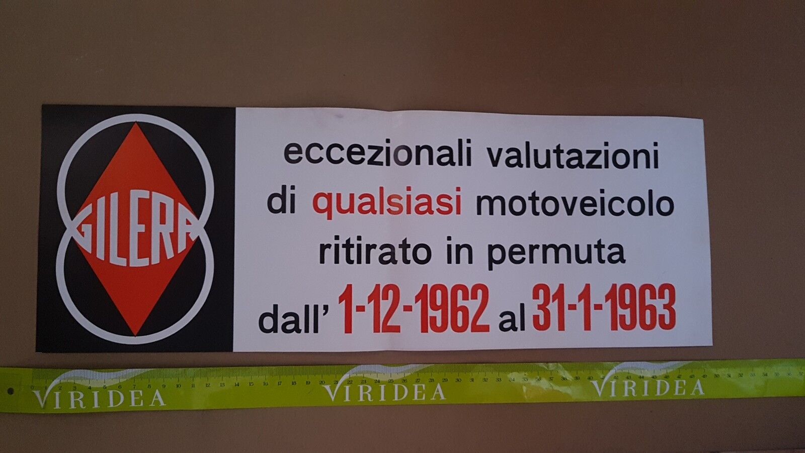 Gilera valutazioni eccezionali usato 1962-1963 poster manifesto originale