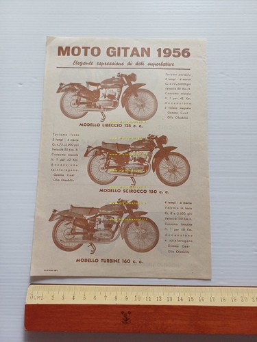 Gitan 125 160 175 Libeccio Scirocco Turbine 1956 depliant italiano …