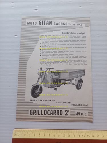 Gitan 49 GrilloCarro 2 motocarro depliant italiano originale