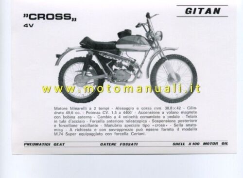 Gitan 50 Cross 4V depliant epoca ciclomotore originale brochure