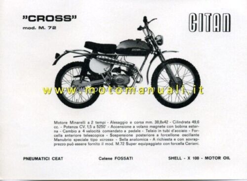 Gitan 50 Cross M 72 depliant epoca ciclomotore originale brochure