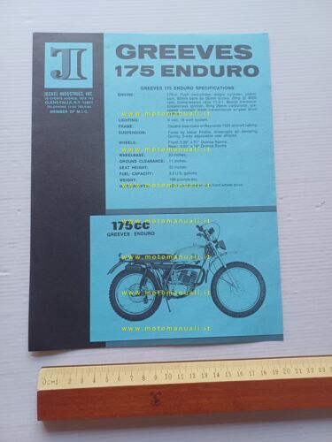 Greeves 175 Enduro Pathfinder motore Puch 1971 depliant originale USA