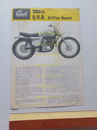 Greeves Griffon Desert 380 Q.U.B. 1974 depliant originale inglese