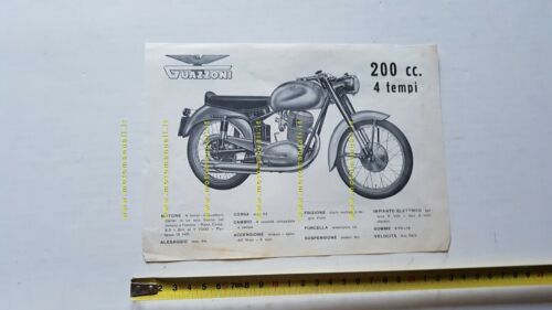 Guazzoni 200 4 Tempi 1955 depliant moto originale brochure