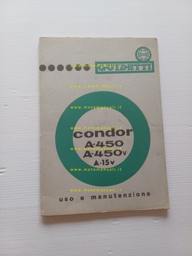 Guidetti motori industriali Condor A-450 A-450V A-15 A-15V manuale uso …