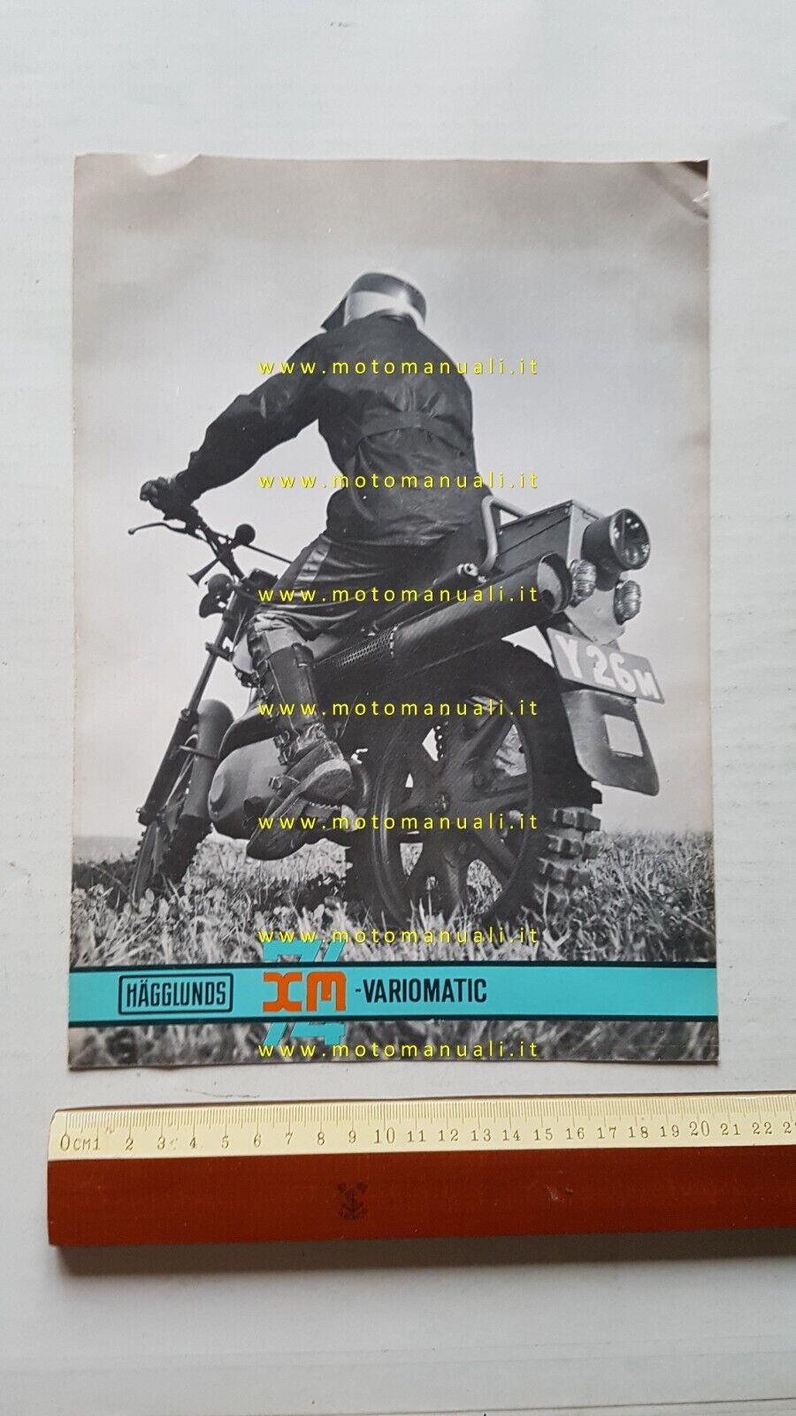 Hagglunds 350 XM-Variomatic 1974 depliant originale moto militare
