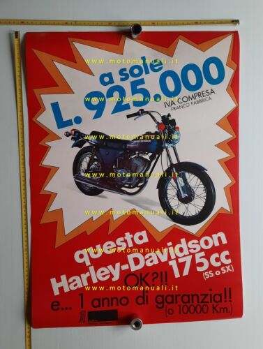 Harley-Davidson 175 SS poster manifesto per concessionari officine originale