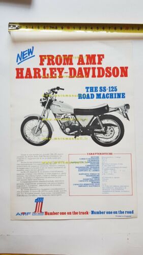Harley-Davidson SS 125-175-250 1974 depliant ITALIANO originale brochure