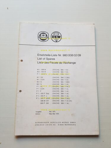 Hercules DKW 50 M1 506 M-M2 504 M-P1 505 1975 …