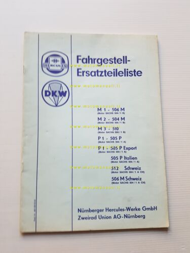 Hercules DKW 50 M1 506-M2 504-M3 510-P1 505-16 catalogo ricambi …