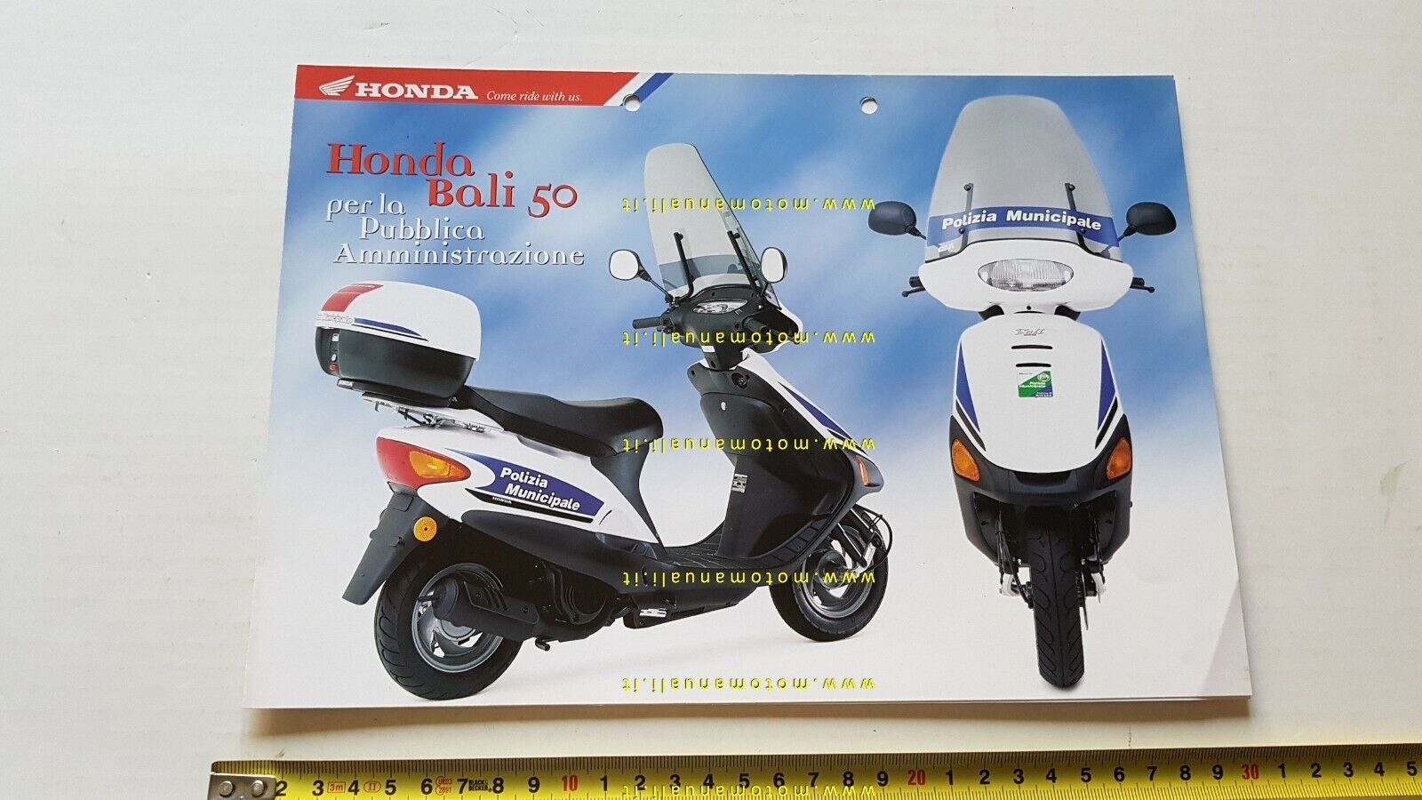Honda Bali 50 Polizia Municipale depliant scooter originale ITALIANO brochure