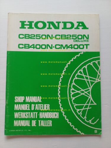Honda CB 250 N\T-CB 400 N-CM 400 1981 aggiornamento SUPPLEMENTO …