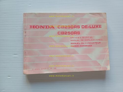 HONDA CB 250 RS-DE LUXE 1981 manuale uso manutenzione libretto …