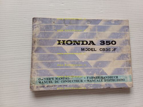 Honda CB 350 Four 1974 Manuale Uso Manutenzione Libretto italiano …