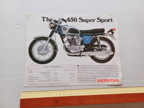 Honda CB 450 Super Sport 1968 depliant inglese originale