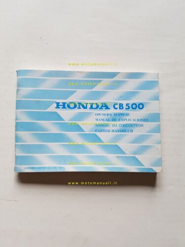 Honda CB 500 1975 manuale uso manutenzione originale INGLESE NO …