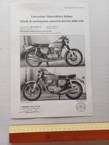 Honda CB 750 F 1975-1977 scheda omologazione FMI Derivate di …