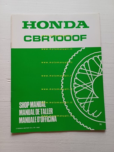 Honda CBR 1000 F VARIANTI 1992 manuale officina originale