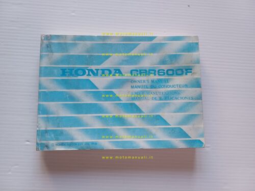 HONDA CBR 600 F 1986 manuale uso manutenzione libretto originale …