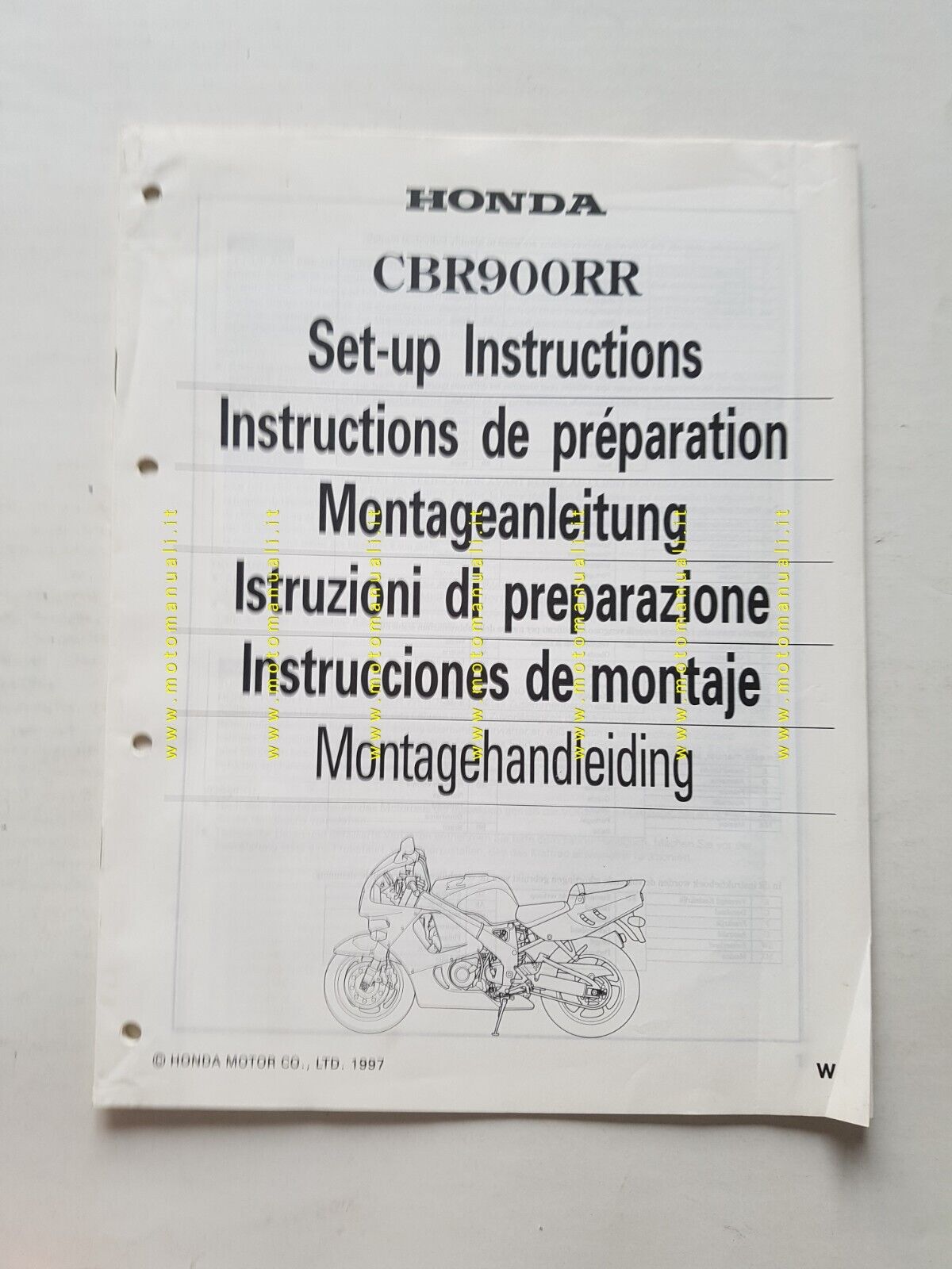 Honda CBR 900 RR 1997 manuale assemblaggio officina originale no …