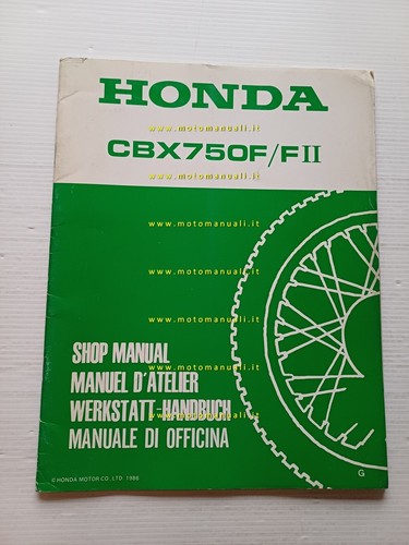 Honda CBX 750 F - F II VARIANTI 1986 manuale …