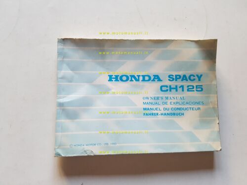 Honda CH 125 Spacy 1983 manuale uso manutenzione italiano originale