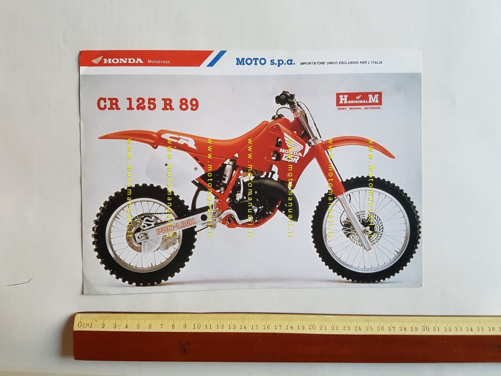 Honda CR 125 R Cross 1989 depliant moto originale ITALIANO …