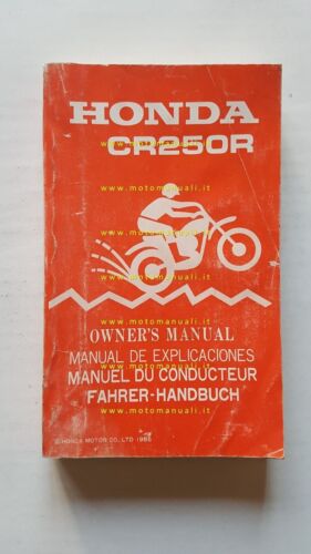 HONDA CR 250 R Cross 1985-86 manuale uso manutenzione originale …