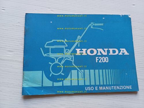 HONDA F 200 motozappa 1980 manuale uso manutenzione originale ITALIANO