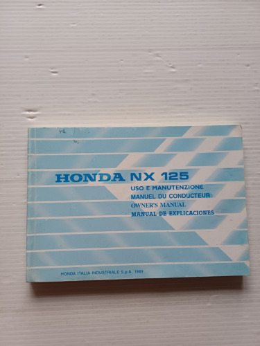 HONDA NX 125 1989 manuale uso manutenzione libretto originale ITALIANO