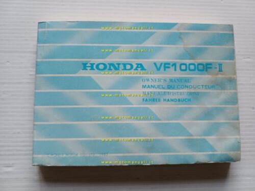 Honda VF 1000 F II 1985 manuale uso manutenzione libretto …