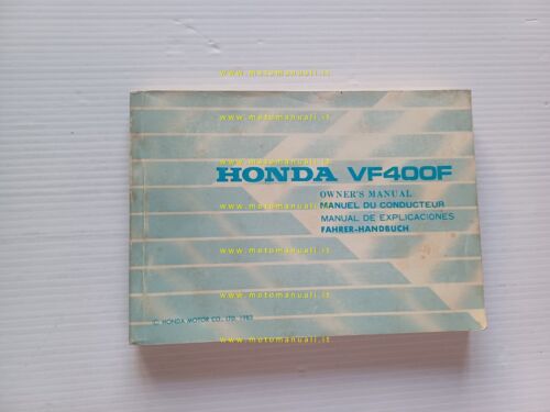 Honda VF 400 F 1983-84 manuale uso manutenzione libretto originale …