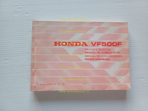 Honda VF 500 F 1985 manuale uso manutenzione libretto originale …