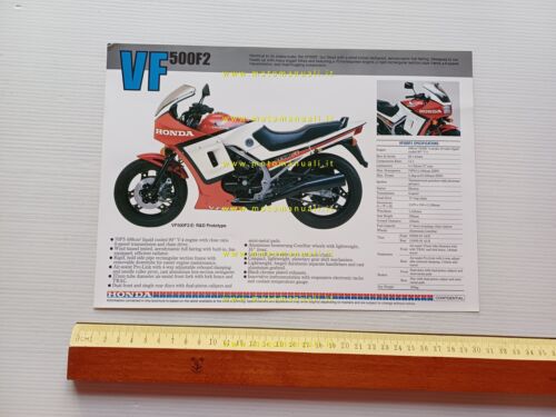 Honda VF 500 F2 1984 Prototipo depliant INGLESE originale printed …