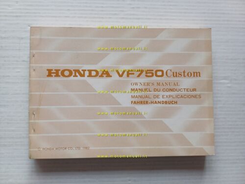 Honda VF 750 Custom 1982 manuale uso manutenzione italiano originale