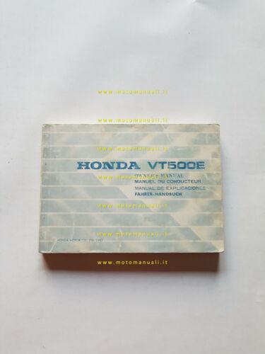 Honda VT 500 E 1983 manuale uso manutenzione moto originale …